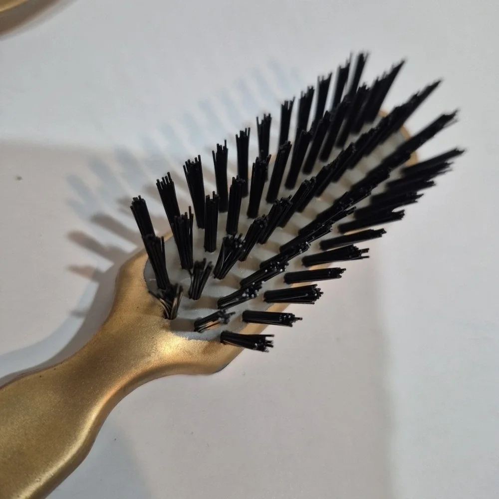 Gold Goody Brush, Comb, & Mirror. Finish is peeling/flaking off.